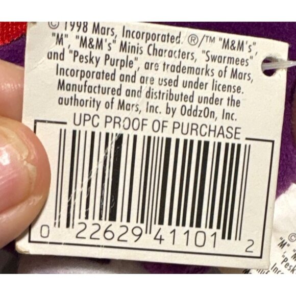 M&Ms Minis Pesky Purple Swarmees Plush 1998 By Mars 5" - Picture 5 of 6